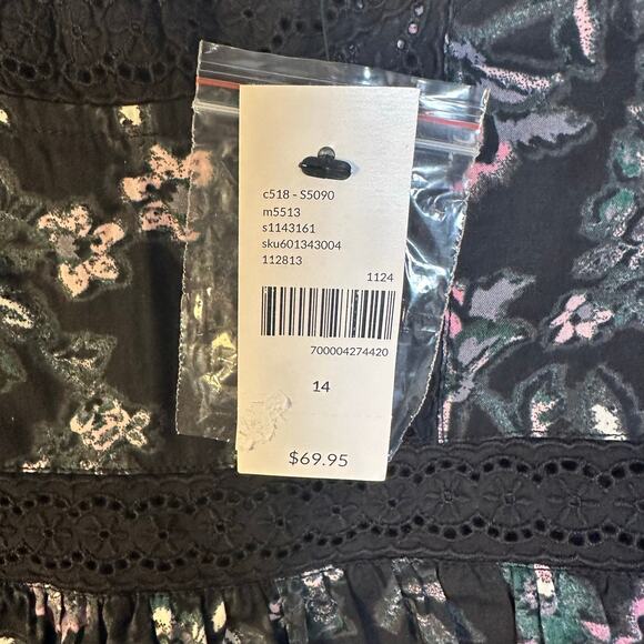 Lane Bryant womens blouse cottagecore eyelet ribbon embroidered bohemian plus SZ - Picture 7 of 10